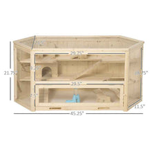 Large Wooden Hamster Cage -  3 Tier Playhouse with Tray