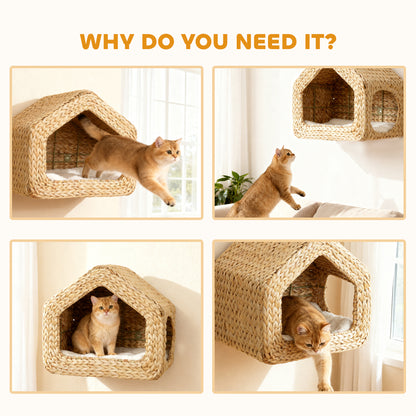 Seagrass Sky Pod - Wall Mounted Cat Hideaway