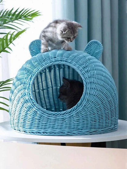 Rattan Pet Nest - Cute Pet Shaped Bed