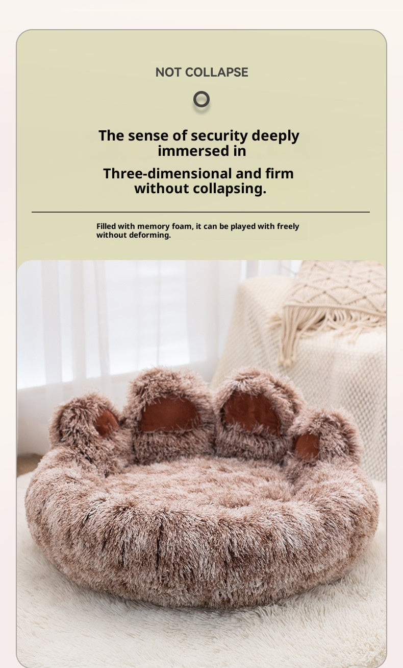 Pet Bed - Round Plush Thickened for Dogs & Cats