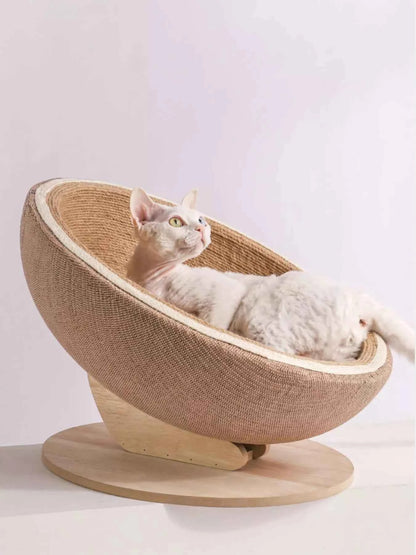Cat Scratcher Nest Bed - Semi-enclosed with Hemp Rope