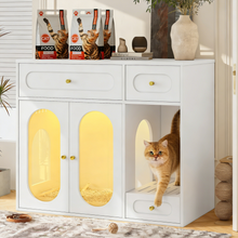 Cat Litter Box - Furniture Enclosure With LED Light