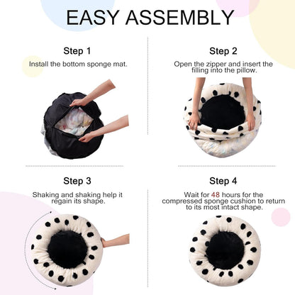 Polka Dot Donut Pet Bed - 23 Inch Round