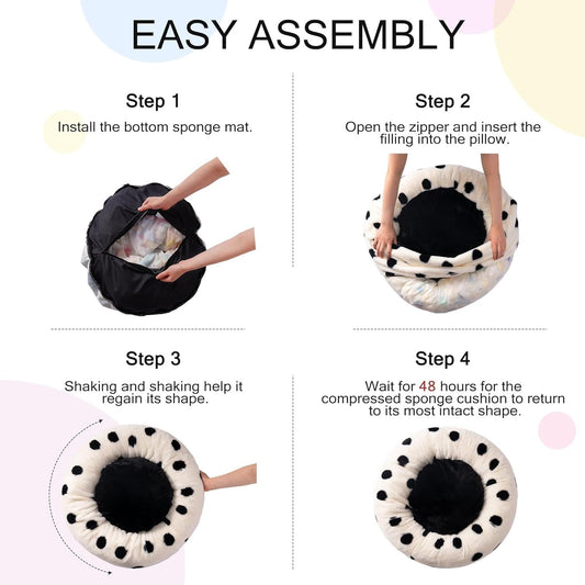 Polka Dot Donut Pet Bed - 23 Inch Round