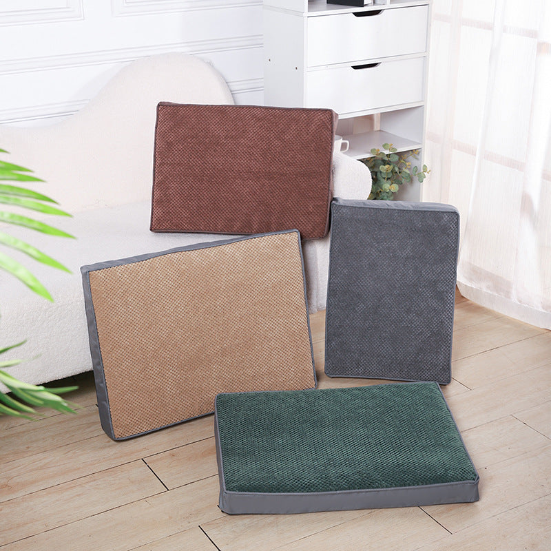 Memory Foam Pet Bed Mat with Removable Cover for Cleaning - Small to X-Large