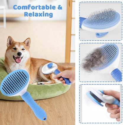 Pet Grooming Kit 7-in-1 - Self-Cleaning Brush Nail Clipper