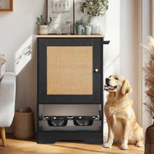 Pet Feeding Station Storage Cabinet with 2 Elevated Dog Bowls - Premium Hidden Feeder