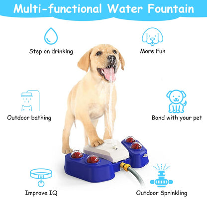 Smart Dog Water Fountain - Step-Activated Outdoor Sprinkler & Dispenser
