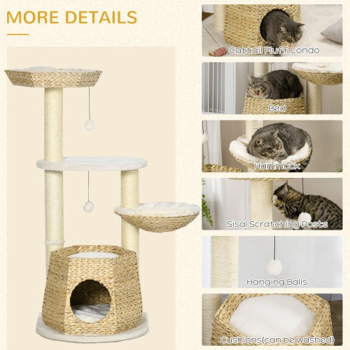 47 Inch Cat Tree Activity Center - Natural