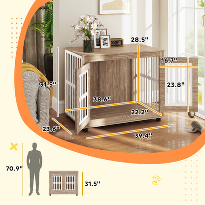 Dog Crate Furniture With 2 Doors - Large Dog End Table