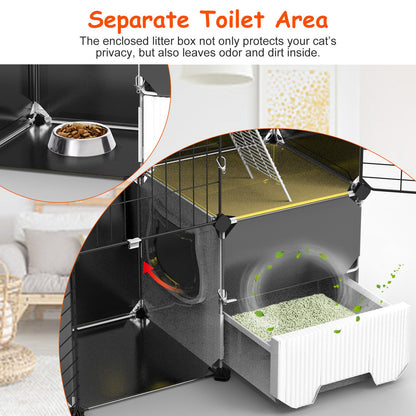 3 Tier Cat Cage Indoor With Litter Box Hammock Detachable Metal Wire Cat Kennel Cat House Cat Enclosure With Ladder For 1-2 Kittens - Purrfect Pet Haven