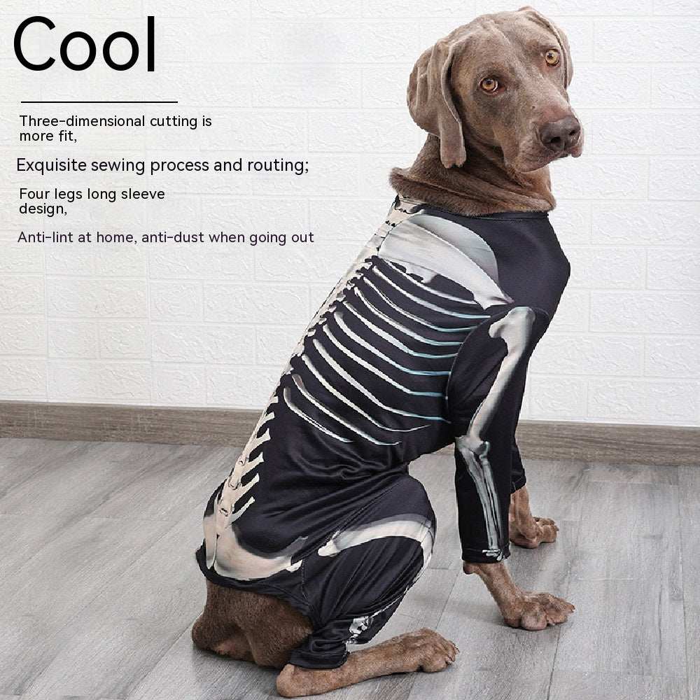 Spooky Skull Dog Halloween Outfit - Gothic Pet Dress Up Costume