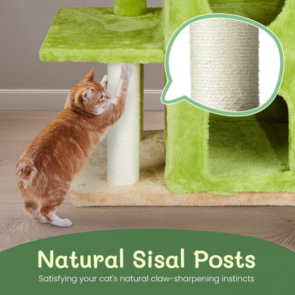 3-inch Yellow-green Speaker-shaped Double-layer Cat House  Hammock Cat Bed