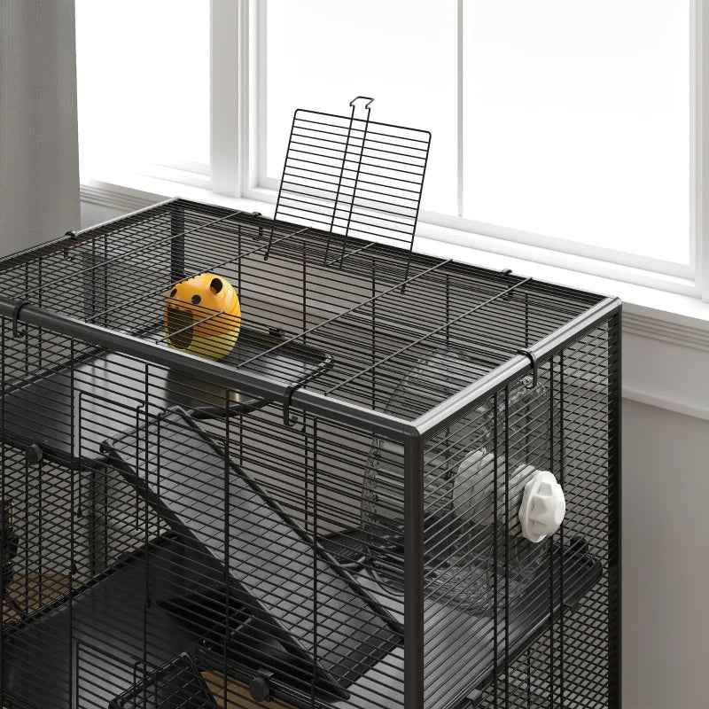 Large Hamster Cage - 4 Tier Deep Tempered Glass Bottom