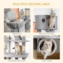 Floor Standing Cat Tree - Height Adjustable 94.5" Climbing Tower