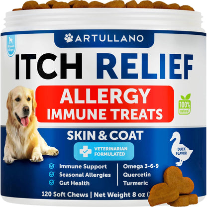 Dog Allergy Relief Chews - 120 Count with Fish Oil