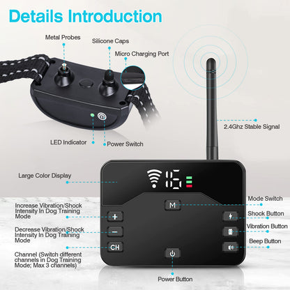 Dog Wireless Fence 2-in-1 - Training Collar System 2 Receivers