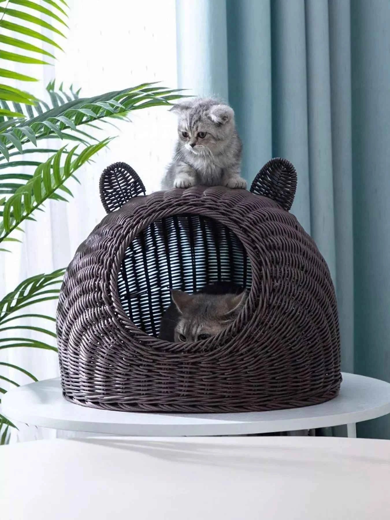 Rattan Pet Nest - Cute Pet Shaped Bed