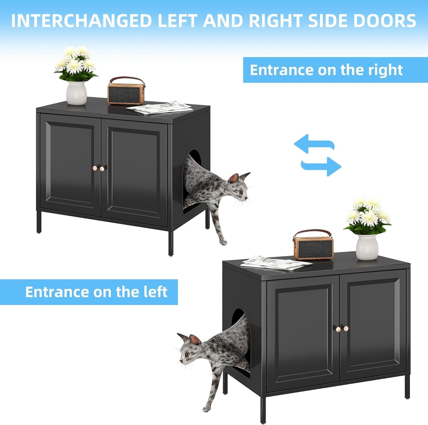 Hidden Barn Cabinet - Metal Cat Litter Box Enclosure - Purrfect Pet Haven