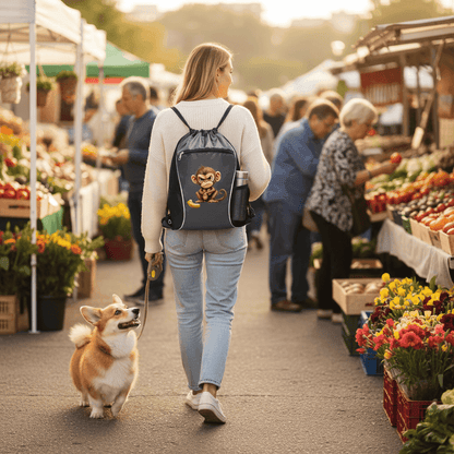 Monkey Drawstring Bag - Fun Cinch Pack for Pet Lovers - Purrfect Pet Haven