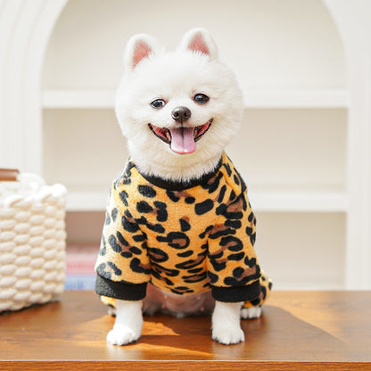 Dino Roar Fleece - Leopard Print Dog Hoodie