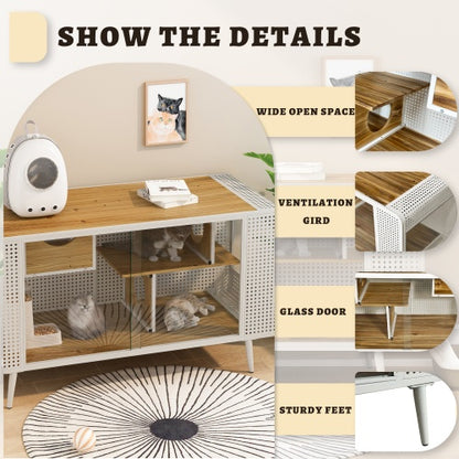 Spacious Cat House - Tempered Glass Design
