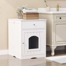 Wooden Pet House Cat Litter Box Enclosure With Drawer Side Table Cat Home Nightstand