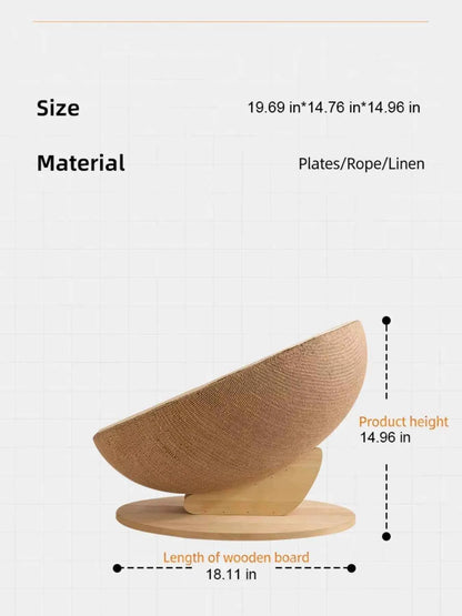 Cat Scratcher Nest Bed - Semi-enclosed with Hemp Rope