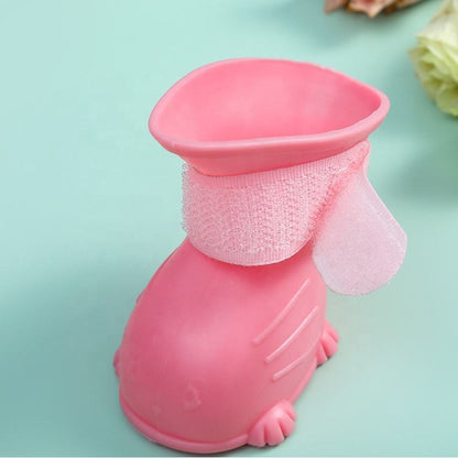 Wefulfil pink Dog 4 Piece Rain Boots with adjustable strap for pet paw protection
