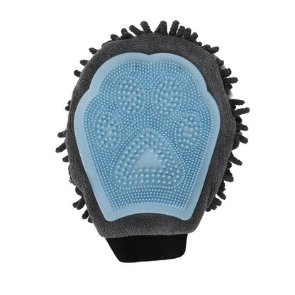Wefulfil Dog and Cat Grooming Glove with soft microfiber and silicone bristles for pet hair removal