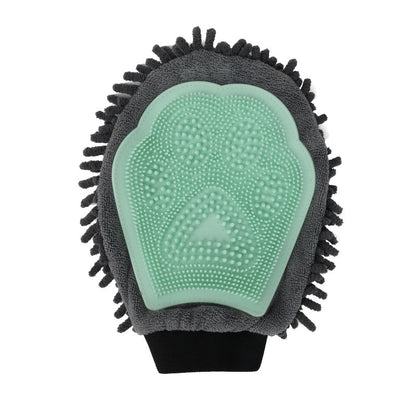 Wefulfil Dog and Cat Grooming Glove with textured silicone pad and microfiber design for pet hair removal