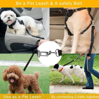 Wefulfil dual purpose adjustable safety pet leash and safety belt for walking and car travel