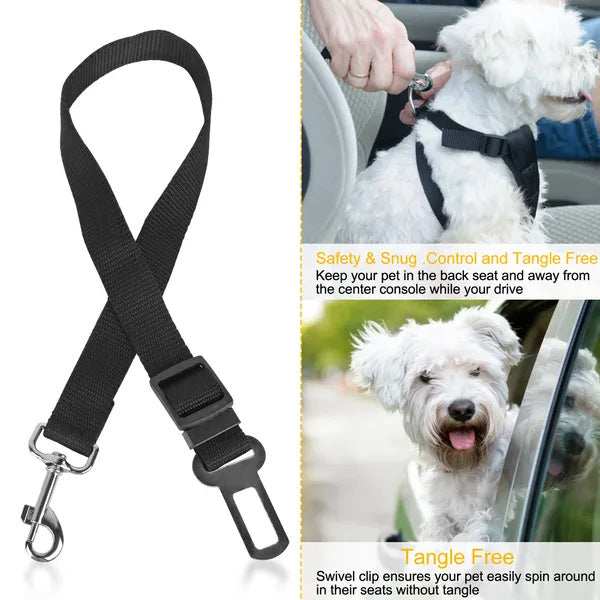 Wefulfil Dual Purpose Adjustable Safety dog car seat belt harness strap for pet travel
