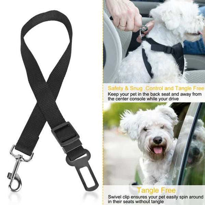 Wefulfil Dual Purpose Adjustable Safety dog car seat belt harness strap for pet travel