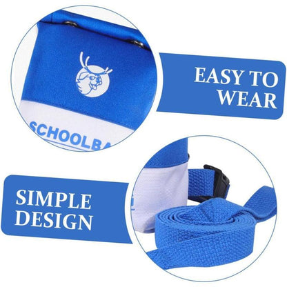 Wefulfil Schoolbag Dog Treat Backpack blue fabric closeup showing simple design strap buckle and easy to wear