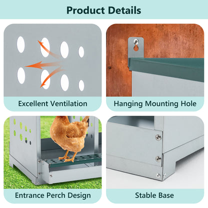 6-Compartment Chicken Nesting Box - Roll-Away Egg Collection