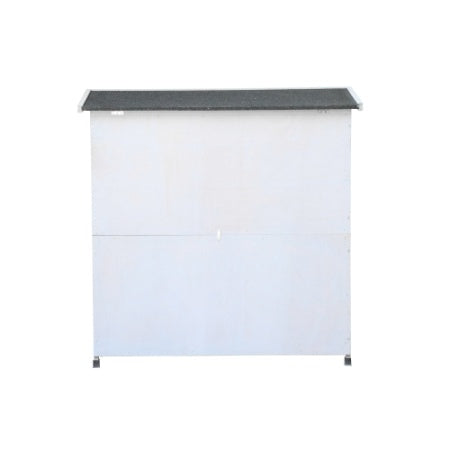 2-Story Rabbit Hutch - White with Removable Trays & Run