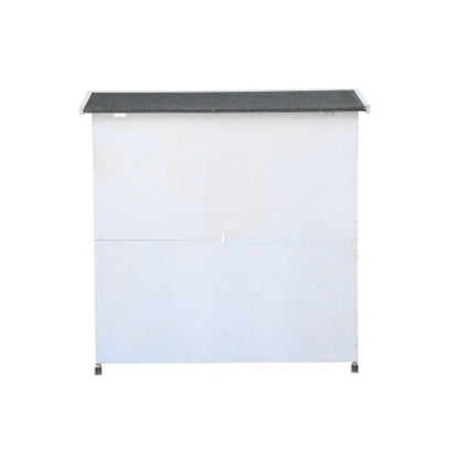 2-Story Rabbit Hutch - White with Removable Trays & Run