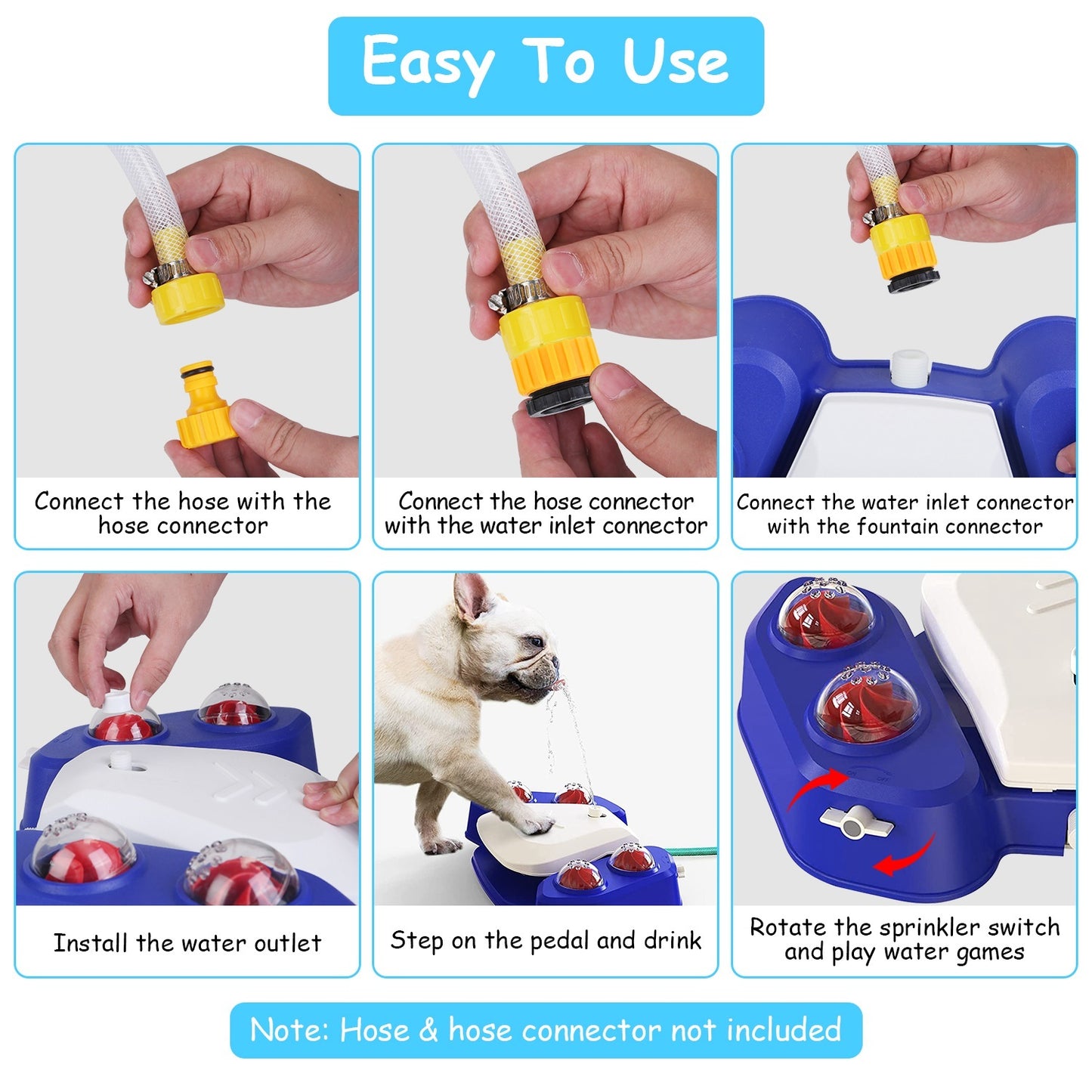 Smart Dog Water Fountain - Step-Activated Outdoor Sprinkler & Dispenser