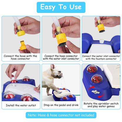 Smart Dog Water Fountain - Step-Activated Outdoor Sprinkler & Dispenser
