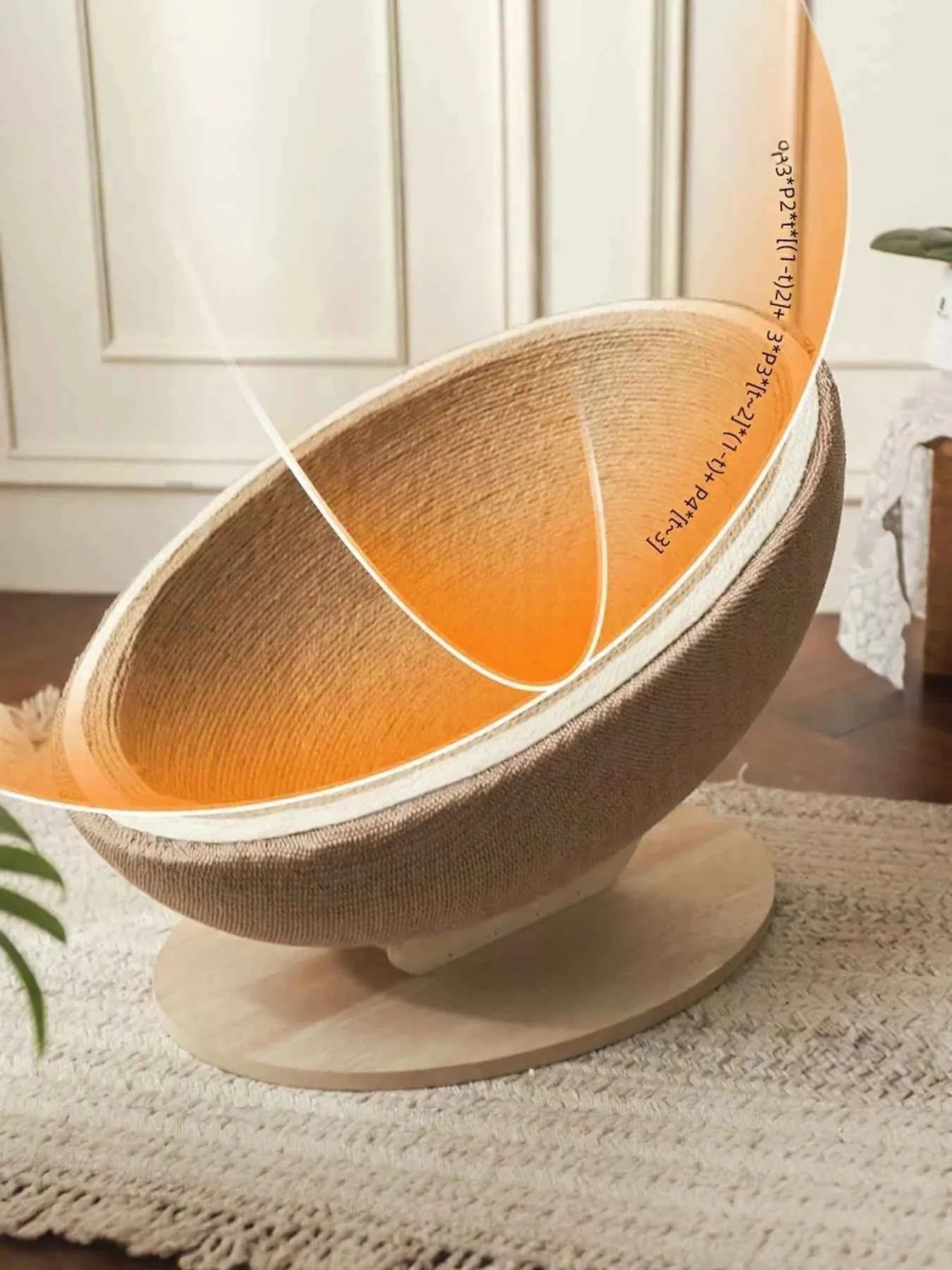 Cat Scratcher Nest Bed - Semi-enclosed with Hemp Rope