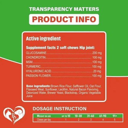 Dog Hip Joint Supplement - Glucosamine Chondroitin Arthritis Relief