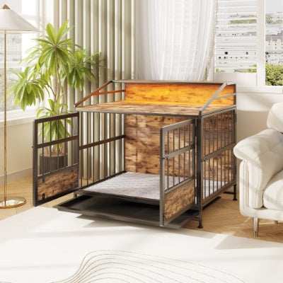 Multi-function Furniture Style Dog Crates With Storage - Premium Wooden Dog Kennel