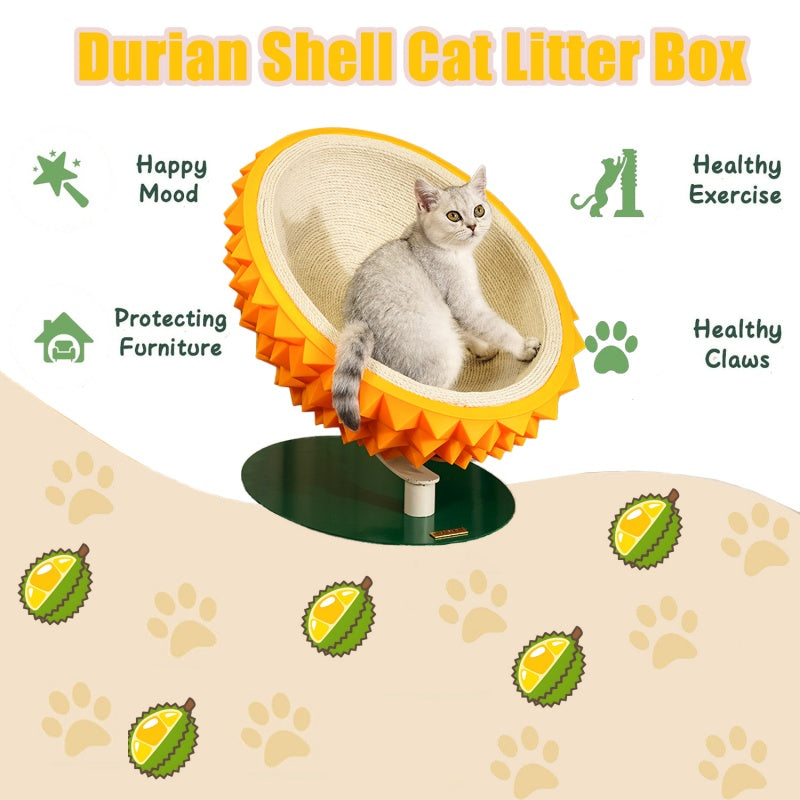Cat Scratching Post - Durian Shape 3-in-1 Bed & House - Purrfect Pet Haven