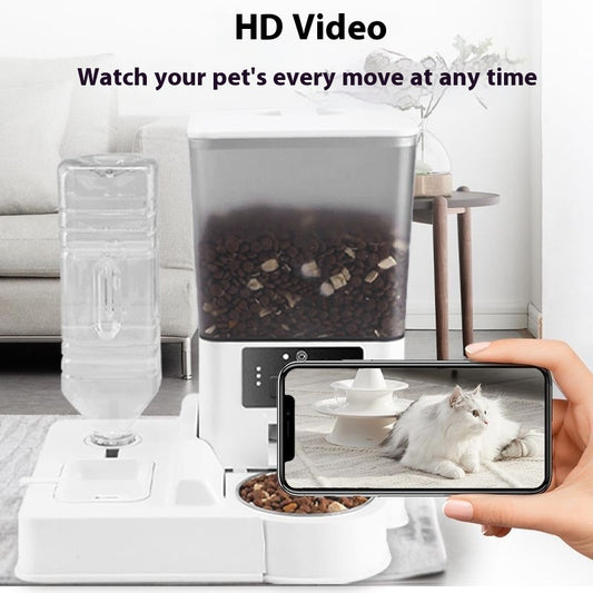 Double Bowl Intelligent Timer Surveillance Video Feeder - Use Remote Voice Call