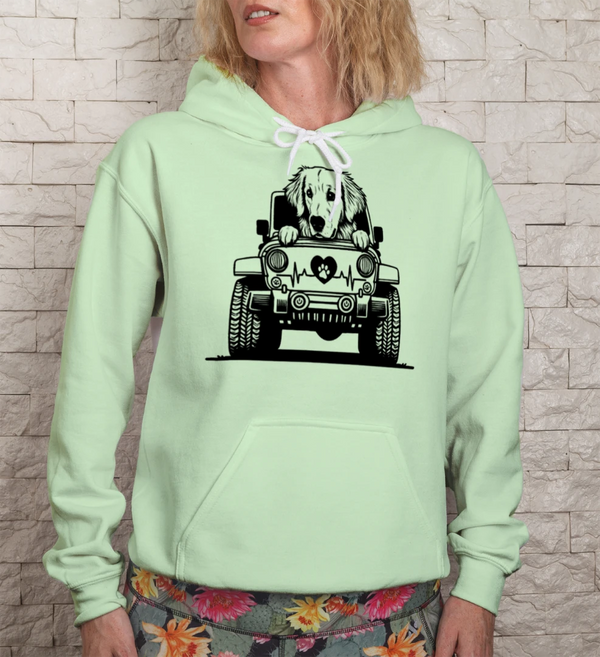 Jeep Autzen Golden Retriever Hoodie - Dog Lover Sweatshirt - Purrfect Pet Haven