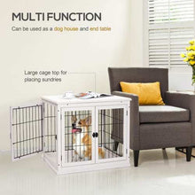Small Kennel End Table With Two Open Sides And Lockable Door