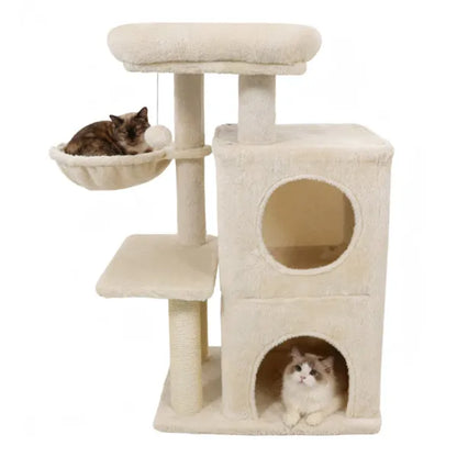 Cat Tree Multi-Level 33" - Sisal Posts 2-Tier Condo