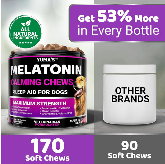 Do Not Sell On Amazon Melatonin Calming Chews For Dogs 170 Chews Dog Stress And Anxiety Relief