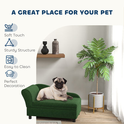 Pet Sofa Bed with Storage - Green Couch for Cats & Small Dogs